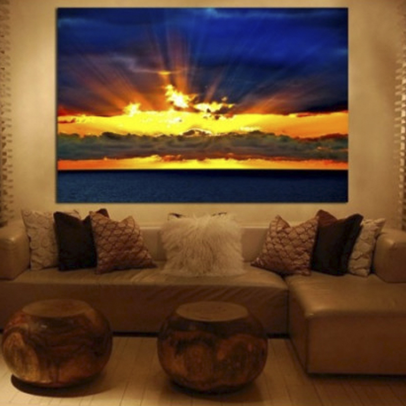 Πίνακας σε καμβά με Τοπία Συννεφιασμένο ηλιοβασίλεμα